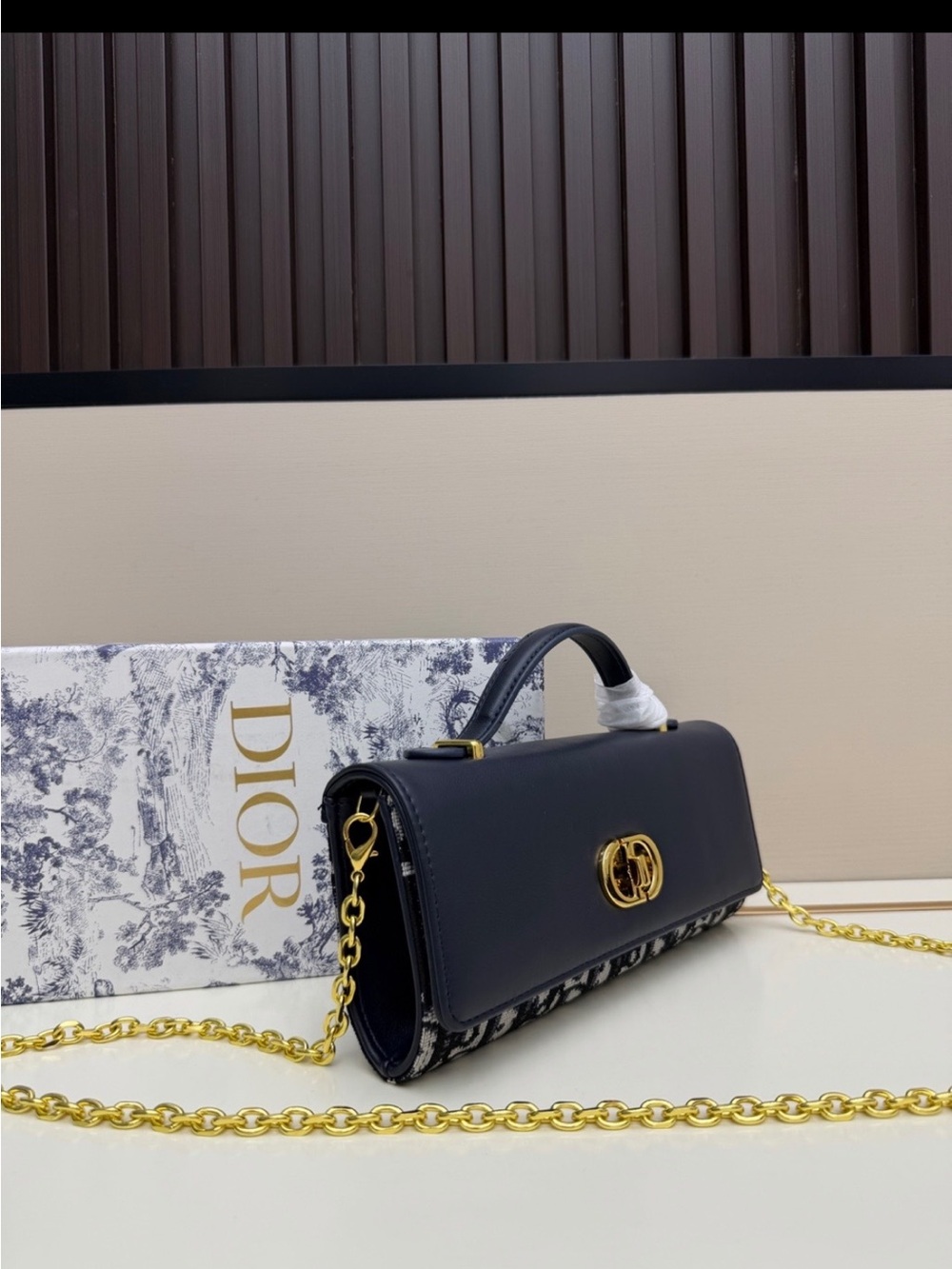 Dior Black Leather Crossbody with Gold CD Chain - Picture 15 of 16